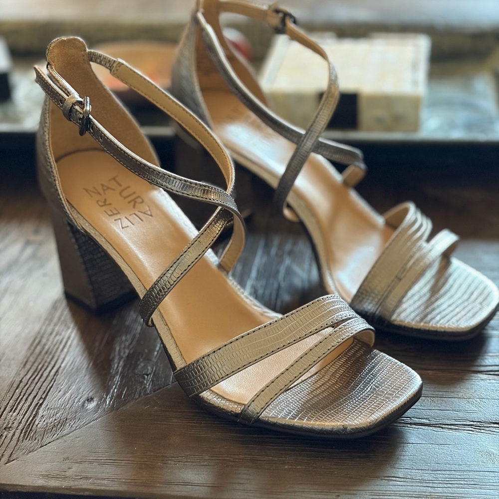 Naturalizer Metallic Strappy Block Heels